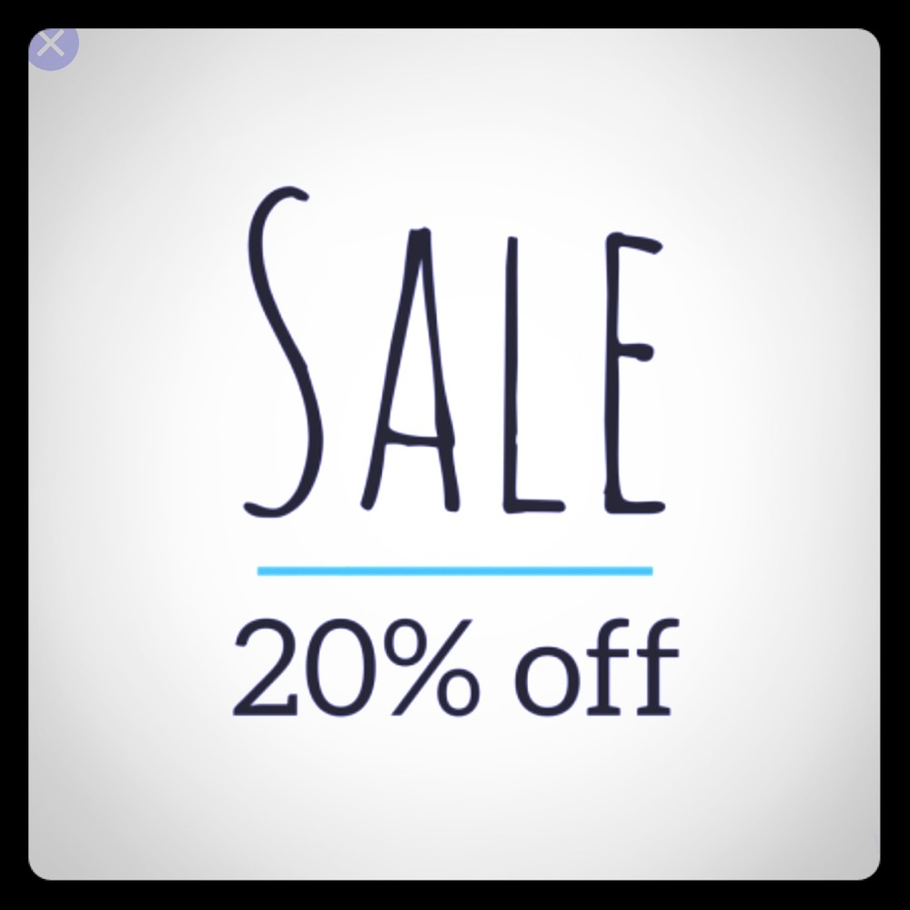 🎉🎉🎉.  All items  20% off today 4/14/19  🎉🎉